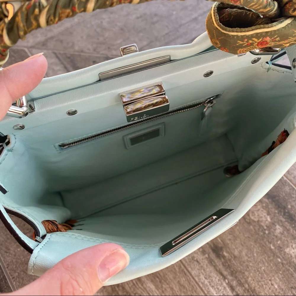 SOLD Fendi RARE Nappa Ribbon Lace Up Peekaboo Iconic Satchel - Picture 12 of 16